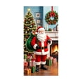 thumbnail image 1 of 2026 Christmas Indoor Home Decor Santa Claus Holding Gift Christmas Tree Scene Door Cover Winter Front Door Decor, 1 of 7