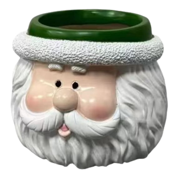 2026 Christmas Indoor Home Decor Snowman And Santa Claus Themed Resin Planter Ornament