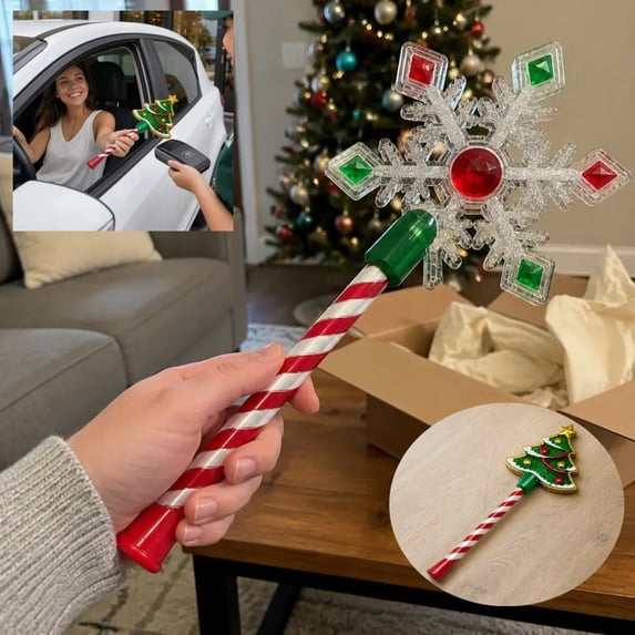 2026 Christmas Magic Payment Wand, Snowflake Christmas Tree Design, 3D Print Contactless Christmas Card Holder Wand Accessory Christmas Decorations for Holiday Gifting