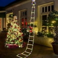 thumbnail image 1 of 2026 Christmas Santa Climbing Stairs Light, 10.5ft Claus on Rope LED Ladder Holiday Displays - 8 Modes Multicolor Xmas Tree String Lights Waterproof for Window Outdoor Wall Party Decorations, 1 of 8