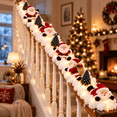 thumbnail image 1 of 2026 Christmas Santa’s Snowy Staircase Lighted Railing Decor with Soft Snowy Base and Cute Santa Figurine, for Farmhouse Living Room Stairwell Christmas Holiday Decor, 1 of 4