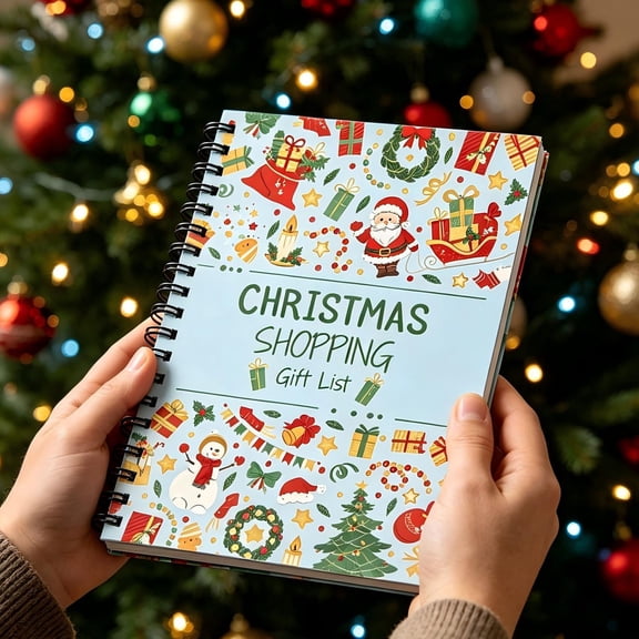 2026 Christmas Shopping Gift List Notebook, 100-Page Coil Bound Holiday Planner for Gift Ideas, Recipients, Budgets, Shopping Notes and Organization, 5.51 x 8.27 Inch