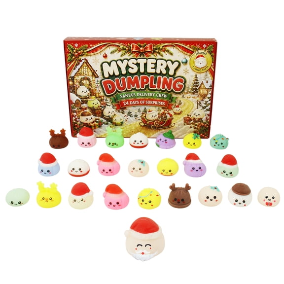2026 Christmas Squishy Advent Calendar - Mini Dumpling Squishies Sets, 24 Days Countdown Christmas Squishies Sets,Adorable Mini Squishy Toy,Christmas Party Favors & Stocking Stuffers Gifts