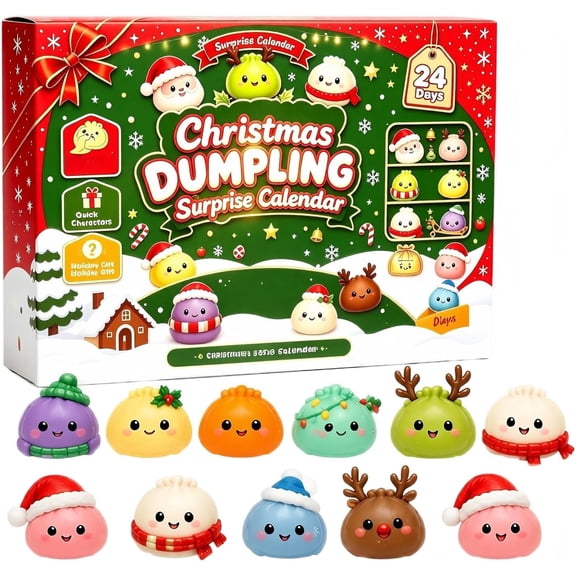 2026 Christmas Squishy Advent Calendar - Mini Dumpling Squishies Sets, 24 Days Countdown Christmas Squishies Sets,Adorable Mini Squishy Toy,Christmas Party Favors & Stocking Stuffers Gifts