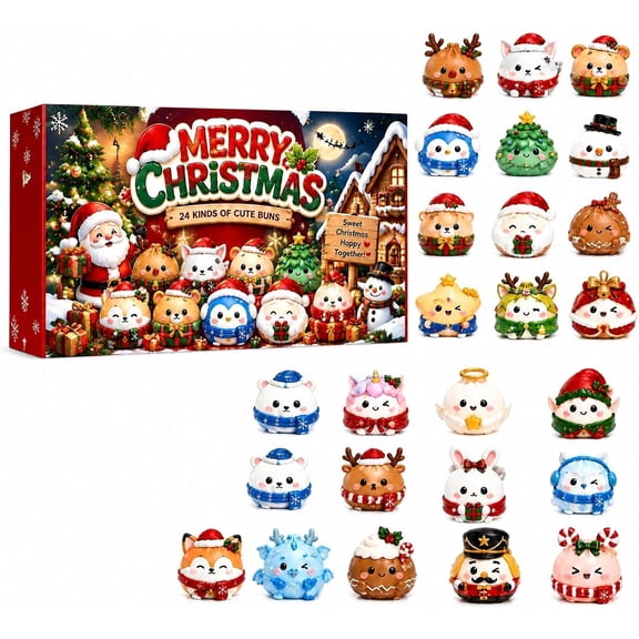 2026 Christmas Squishy Advent Calendar - Mini Dumpling Squishies Sets, 24 Days Countdown Christmas Squishies Sets,Adorable Mini Squishy Toy,Christmas Party Favors & Stocking Stuffers Gifts