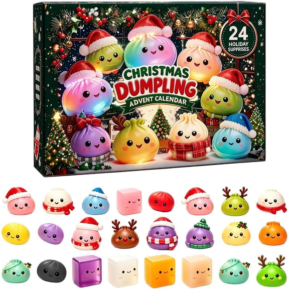2026 Christmas Squishy Advent Calendar - Mini Dumpling Squishies Sets, 24 Days Countdown Christmas Squishies Sets,Adorable Mini Squishy Toy,Christmas Party Favors & Stocking Stuffers Gifts