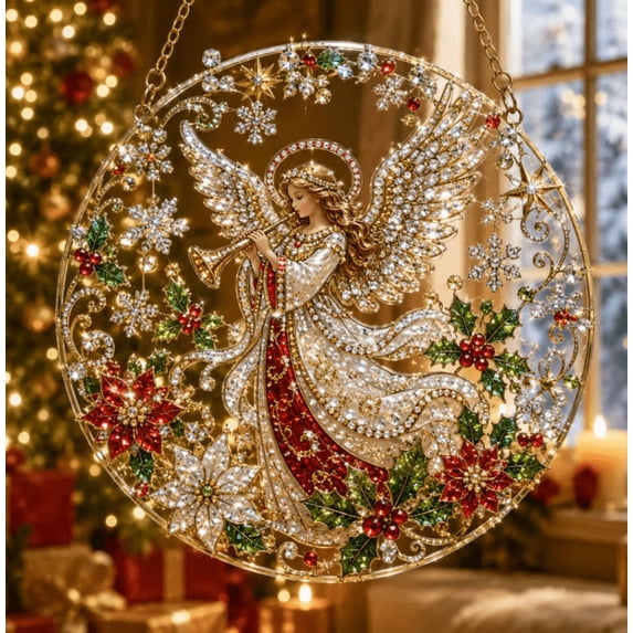2026 Christmas Suncatcher Diamond Art Hanging Ornament Kit Christmas Angel