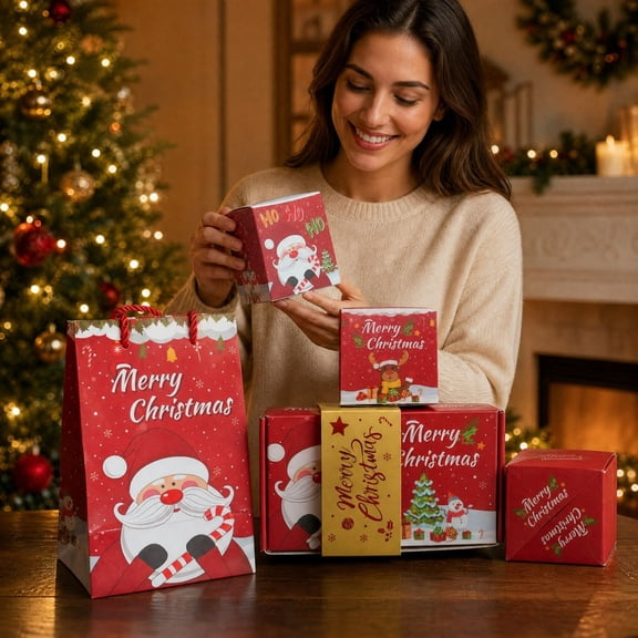 2026 Christmas Surprise Jumping Explosion Gift Box, Folding Bouncing Money Gift Box for Cash, DIY Surprise Box Set for Xmas Birthday Holiday Gift