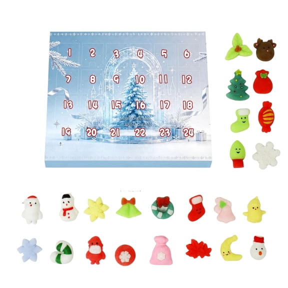 2026 Christmas Tree Arch Squishy Advent Calendar, 24 Days of Mystery Surprise Countdown Calendar Squeeze Toys, Stress Relief Sensory Fidget Set for Party Favors, Fun Christmas Gift