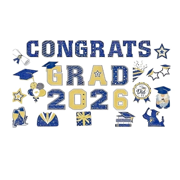 2026 Class of 2026 Grad Magnets 30 Pcs, Magnetic Graduation Car Decals, Premium Party Decor for High School Grads, Bulletin Boards and Outdoor Metal Areas D