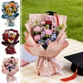 thumbnail image 1 of 2026 Class of Graduation Hand-Woven Mixed Floral Bouquet with Plush Bear, Lifelike Floral Handmade Exquisite Gift, for Graduation Celebration Party Commencement Ceremony, Red, 1 of 6