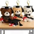 thumbnail image 1 of 2026 Class of Graduation Plush Bear Charm, PhD Bachelor Cap & Gown Stuffed Doll, Mini Backpack Keychain Ornament, Exquisite Gift for Graduation Celebration Party Commencement Ceremony, E, 1 of 8