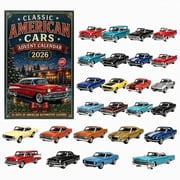 2026 Classic American Car Advent Calendar Assorted Retro Mini Vehicle Toy Set 24 Day Holiday Countdown Blind Box Gift For Kids Age 3 And Up