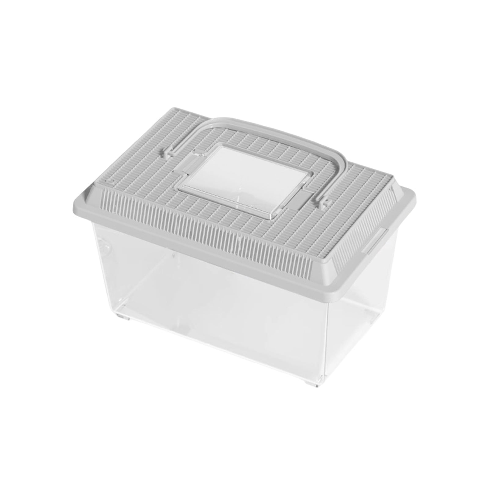 2026 Clearance! Portable Reptile Feeding Tank with Handle, Ventilated Faunarium for Geckos Crickets & Small Reptiles, Easy Clean Observation Habitat for Transport & Feeding