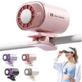 thumbnail image 1 of 2026 Clip-on Car Air Conditioner Fan, 360° Rotation USB Rechargeable Portable Mini Cooling Fan, LED Display 199 Speed Personal Cooler for Office Beach Camping (Pink), 1 of 11