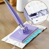 2026 Cloth Changing Mini Mop with Automatic Hands Free Push Pull Handle, Upgraded Zero Touch Snap Grip Mini Mop, 360 Rotating Head, Includes 1 Cleaning Cloths for Bathroom and Kitchen