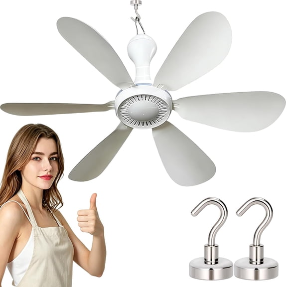2026 Collapsible Ceiling Fan, Portable Usb Ceiling Fans Hanging, 6 Blades Lightweight and Quiet USB Mini CeilingFan, 4 Speeds Remote Speed Control for Camping (A-Kit)