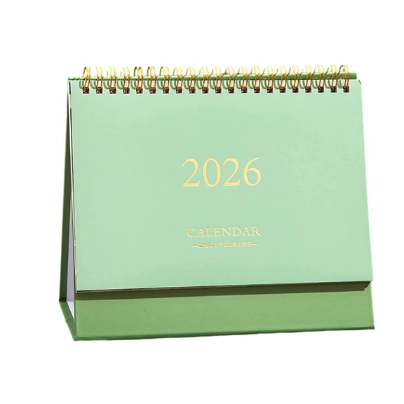 2026 Color Desk Calendar, Wenini Desktop Calendar Office Memo Message Notebook, Minimalist Design Customizable Borders for Home Office Productivity, Green