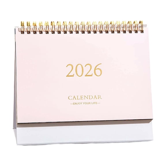 2026 Color Desk Calendar, Wenini Desktop Calendar Office Memo Message Notebook, Minimalist Design Customizable Borders for Home Office Productivity, Pink
