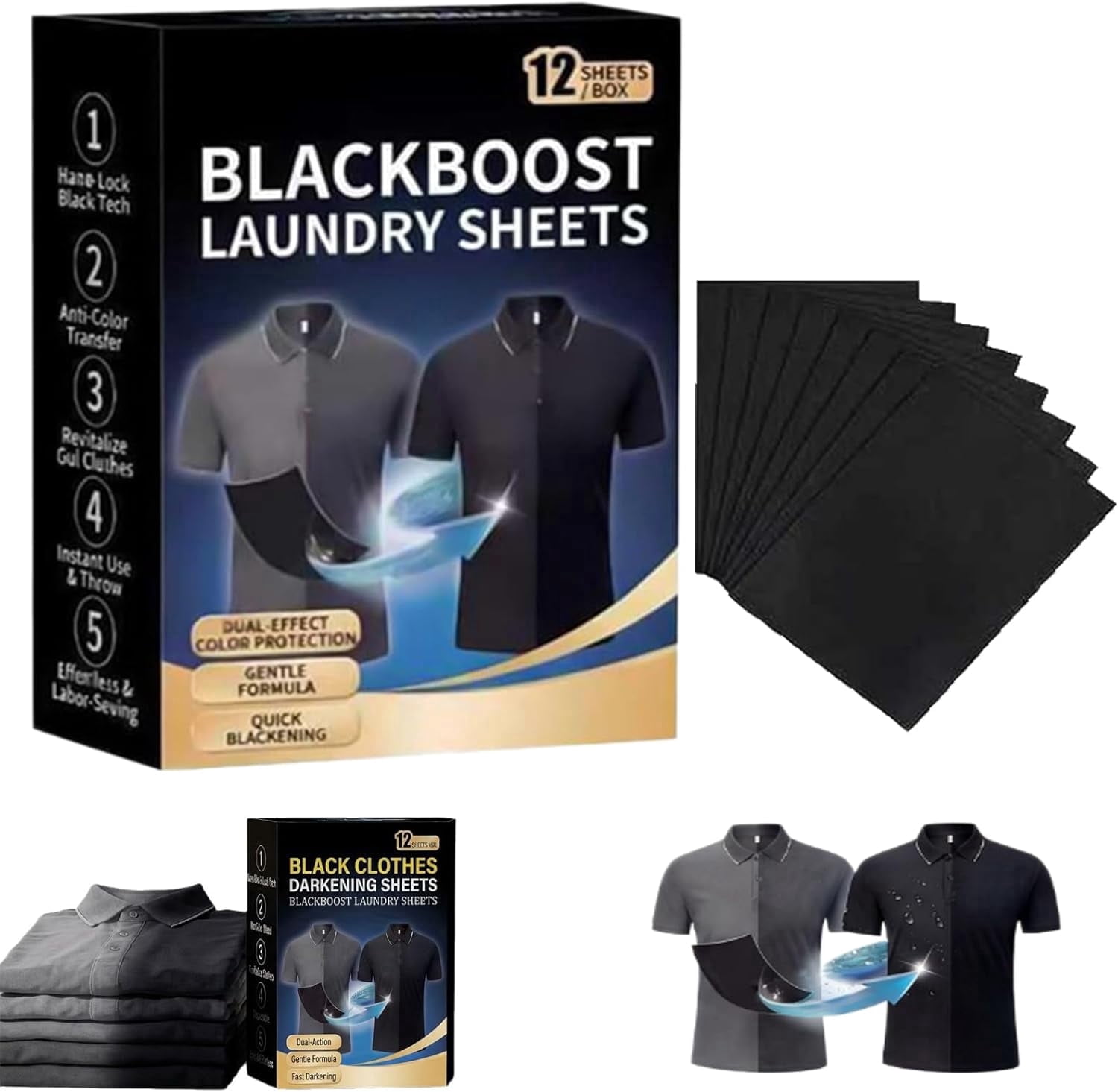 2026 Color Restore Tablets, Black Fabric Dye Tablets for Clothes ...