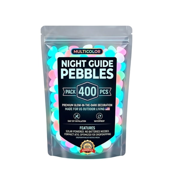 2026 Colorful Glow In The Dark Garden Stones Night Luminous Pebbles Glow In The Dark Stepping Rocks Outdoor Landscaping Glowing Stones Tank Aquarium Decora, 200PCS, Multicolour