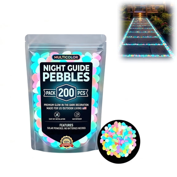2026 Colorful Glow-in-the-Dark Garden Stones, Luminous Pebbles Rainbow Glowing Rocks for Outdoor Landscaping, Walkway & Aquarium Decor(Colorful, 1pc)