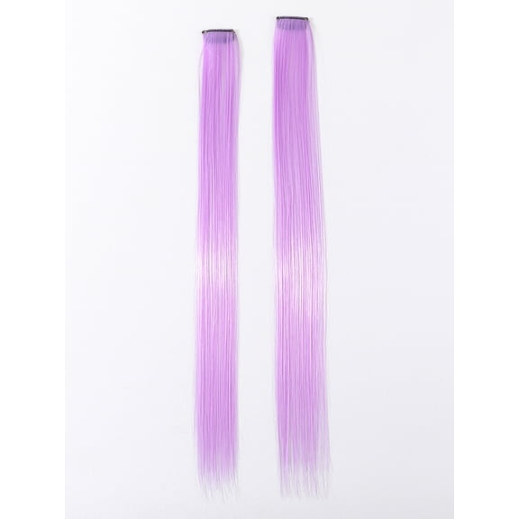 2026 Colorful Hair Extensions Straight Curly Highlighted Hairpiece for Women Two-Piece Seamless Invisible Imitation Hair High-Temperature Fiber Ear-Hanging Dyed Hair Extensions 5pcs/set