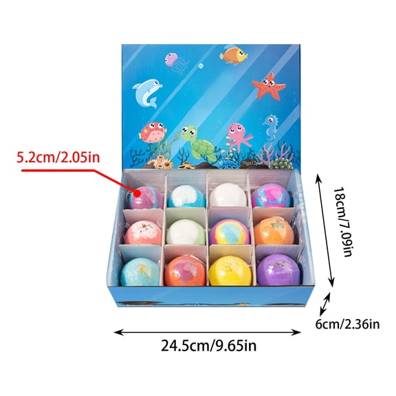 2026 Colorful Handmade Bath Bomb Set, 12 Pack with Hidden Surprise Figurines