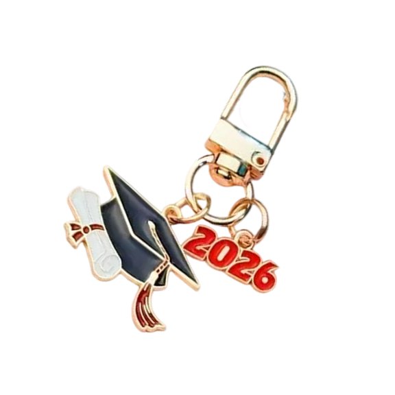 2026 Commemorative Keychain Cap Diploma Ornament Stylish Alloy Jewelry Graduation Present For Scholars
