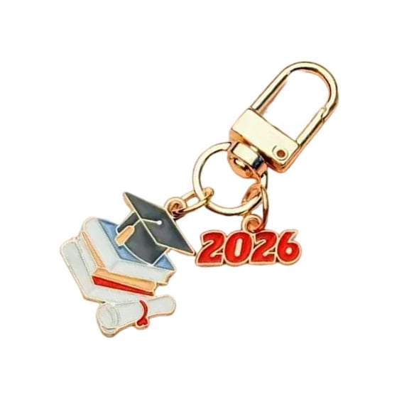 2026 Commemorative Keychain Cap Diploma Ornament Stylish Alloy Jewelry Graduation Present For Scholars