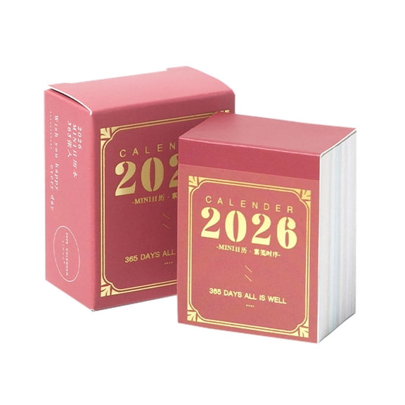2026 Compact Tear-Off Desk Calendar 365 Daily Sheets Lightweight Planner for Notes Schedules Home School