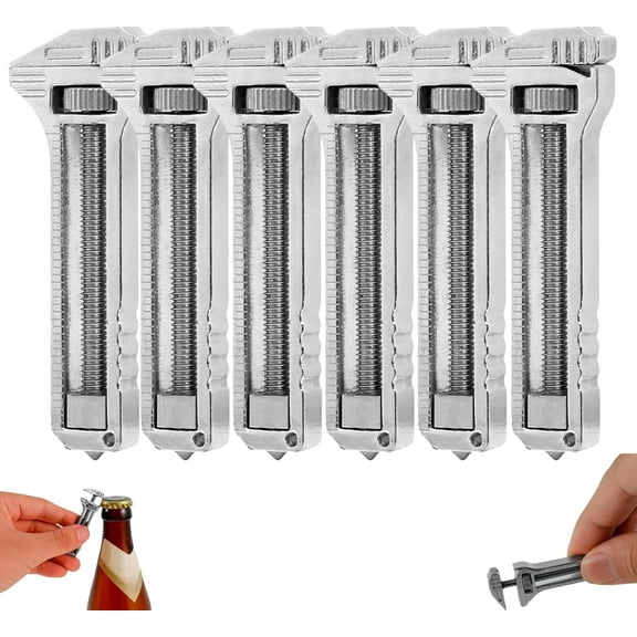 2026 Compact Titanium Multitool, Mini Multitool Wrench - Adjustable Alloy Pocket Tool with Bottle Opener/Nail Puller/Caliper, EDC Keychain for Camping/Hiking/Daily Use