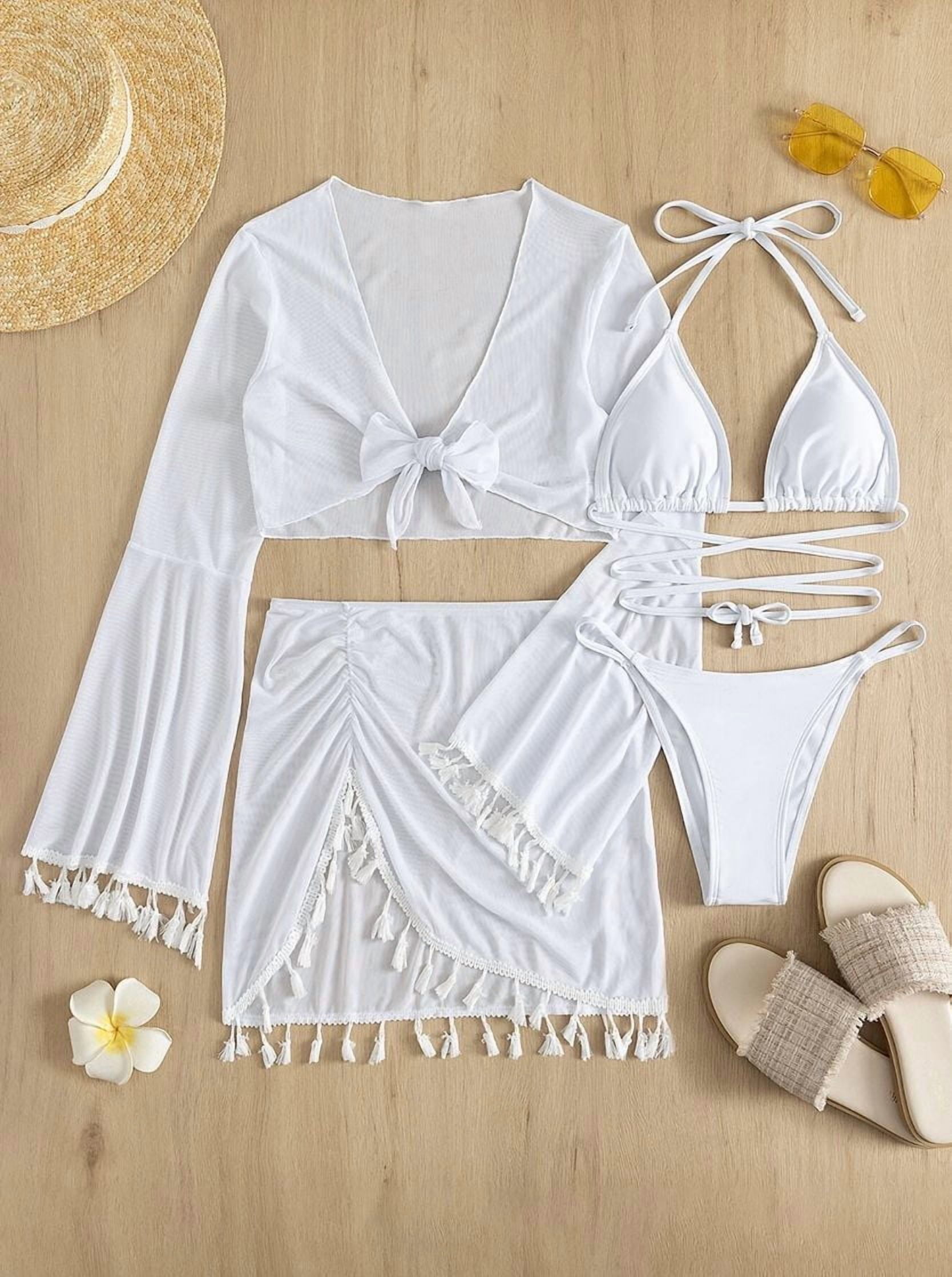 Solid Mesh 4-piece Bikini main image 1