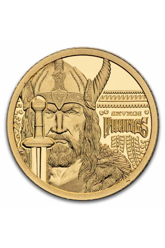 2026 Cook Islands 1/2 gram Gold Proof Savage Vikings