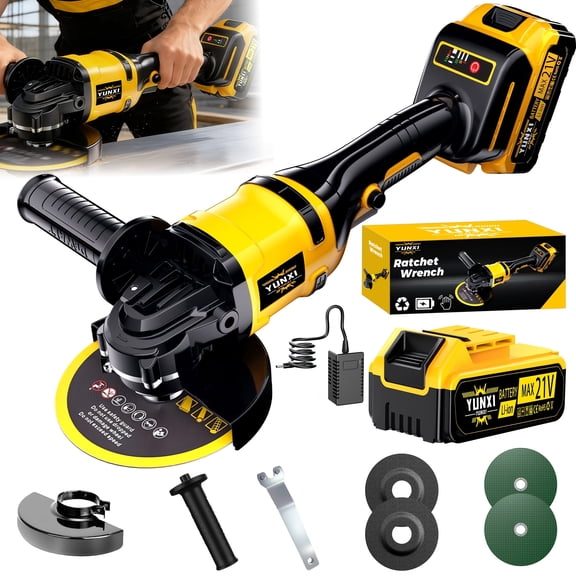 2026 Cordless Angle Grinder, Lightweight Ergonomic Handheld Grinder for Wood Metal Polishing Home DIY