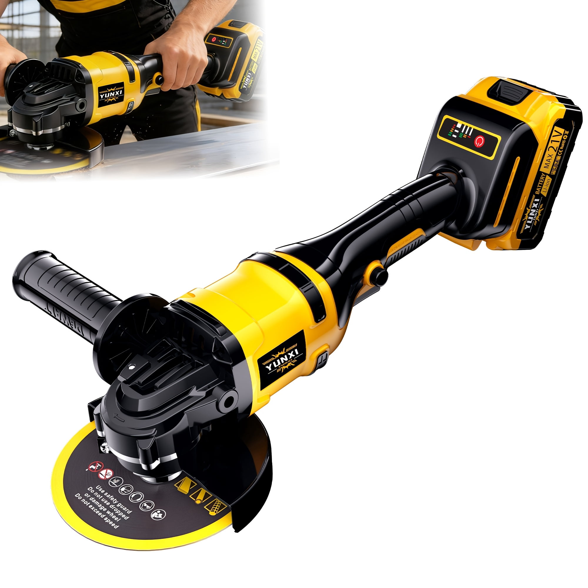 2026 Cordless Angle Grinder, Lightweight Ergonomic Handheld Grinder for Wood Metal Polishing Home DIY