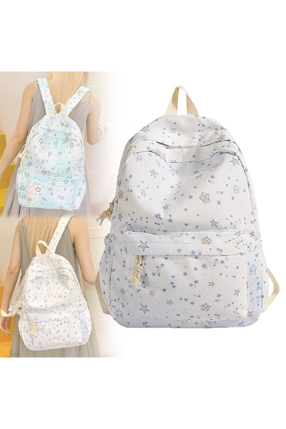 2026 Cute Floral Printed Kawaii Backpack, White