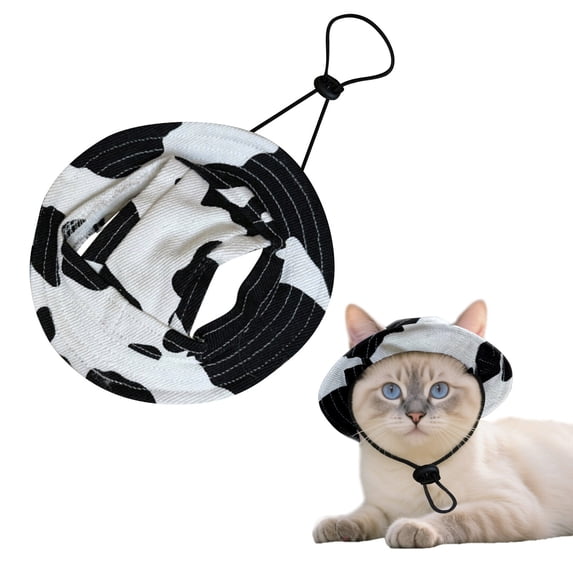 2026 Cute Pet Hat Bucket Hats For Dogs Summer Round Brim Pet Hat With Ear Holes & Neck Strap Adjustable Outdoor Climbing Sun Visor Hat Sunshade Strangulation Cap For Small Medium Cats Dogs K Cotton