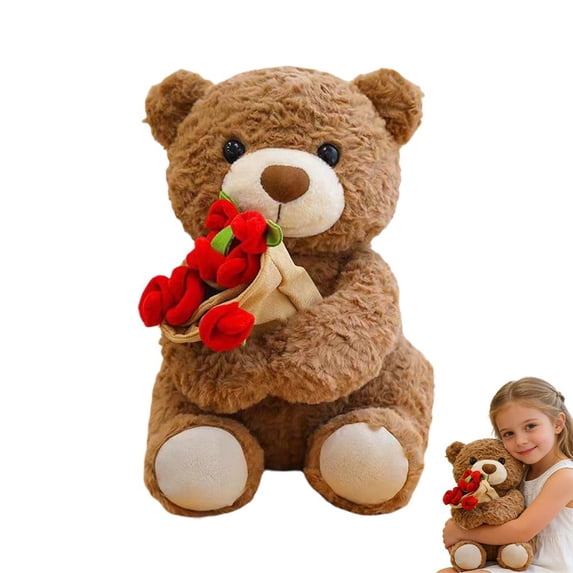 Valentina Red Roses 2026 Cute Plush Toy with Red Rose,Valentine with a Cute Bouquet of ...