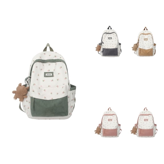 2026 Cute Preppy Bag Floral Printed Kawaii Backpack Cottagecore Aesthetic Backpack Laptop Daypack For Student
