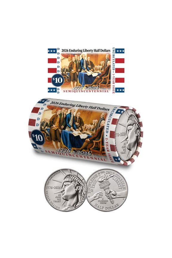 2026-D Enduring Liberty Half Dollar DECLARATION OF INDEPENDENCE Coin Roll America 250
