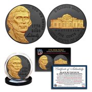 2026-D Thomas Jefferson Liberty Nickel Black Ruthenium with 24K Gold Highlights - America's 250th Anniversary