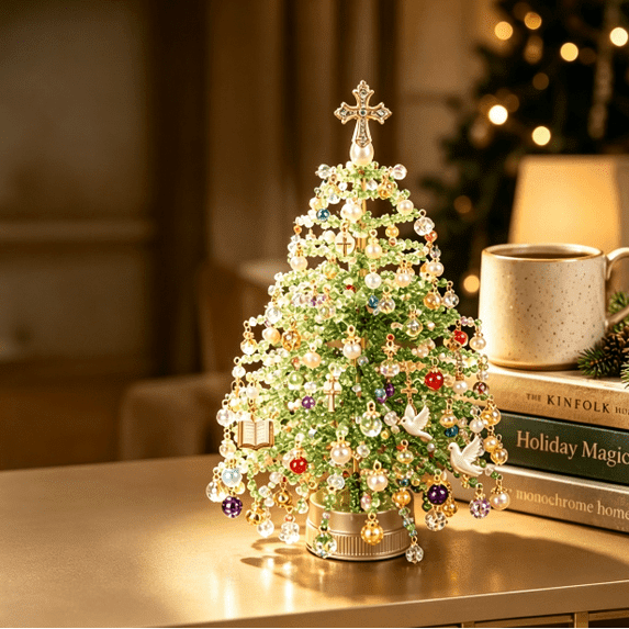 2026 DIY Beaded Christmas Tree Kit – Create Your Own Sparkling Holiday Decoration, Crystal Holiday Craft Set, Desktop Decor, Leisure Craft, Holiday Gift