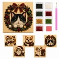 thumbnail image 1 of 2026 DIY Christmas Pearl Diamond Painting Art Kit with Frame, Christmas Pearl Beads Art Craft for Adults & Beginners, Gemstone Diamond Dots Beads Painting for Home Wall Decor （pet-E）, 1 of 9