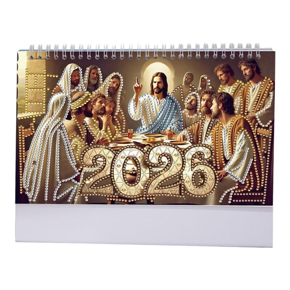 2026 DIY Diamond Art Calendar Kit  Creative Paper Craft Gift for Adults, Desktop Ornament