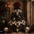 thumbnail image 1 of 2026 DIY Halloween Quilted Fabric Tree Kit, 3D Layered Sewing Craft Set for Farmhouse Halloween Home Decor, Handmade Quilting Project Kit Haunted House, 1 of 6