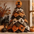 thumbnail image 1 of 2026 DIY Halloween Quilted Fabric Tree Kit, 3D Layered Sewing Craft Set for Farmhouse Halloween Home Decor, Handmade Quilting Project Kit Haunted House, 1 of 6