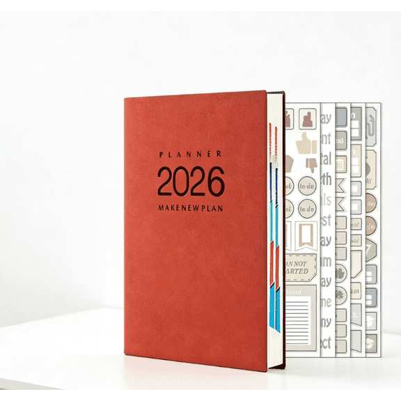 2026 Daily Planner 365-Day Efficiency Organizer - Monthly & Weekly Planning Pages, Self-Discipline Tracker + 5 Motivational Stickers, Business Productivity Notebook
