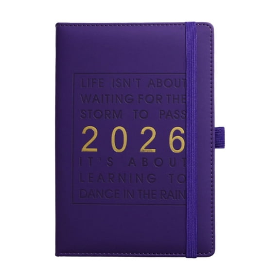 2026 Daily Planner Agenda 8.46"x5.75", 365-Day Calendar Schedule Management Notebook, Leather Cover Large Planner for Time Organization (Jan-Dec 2026)