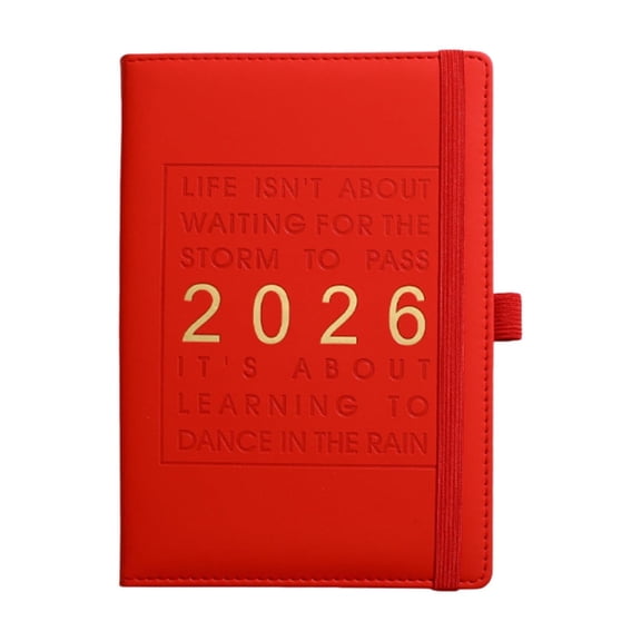 2026 Daily Planner Agenda 8.46"x5.75", 365-Day Calendar Schedule Management Notebook, Leather Cover Large Planner for Time Organization (Jan-Dec 2026)